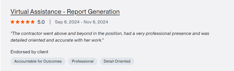 Upwork testimonial 9